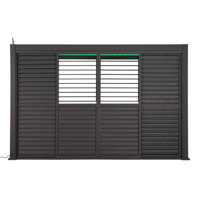 Persiana corredera para pérgola bioclimática EVORA Grafito Para EVORA Lado 3 m - 2,7 x 2,3 m - Aluminio con tratamiento epoxi3500