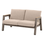 Salón de jardín AXIOME Praliné 7 plazas - Aluminio tratado epoxi, Olefina Praliné