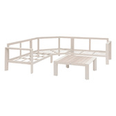 Salón de esquina de jardín ÉVASION Arcilla & Lino 7 plazas - Aluminio tratado epoxi, Oléfine Arcilla / Lino