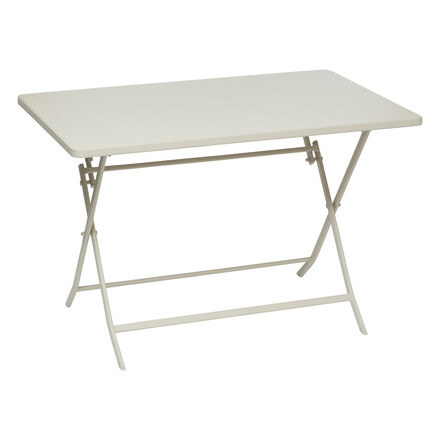 1 mesa de jardín plegable rectangular + 4 sillas GREENSBORO Arcilla 4 plazas - Acero tratado con epoxi, Tratamiento anticorrosión reforzado