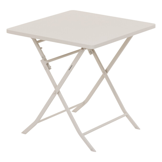 1 mesa de jardín plegable cuadrada + 2 sillas GREENSBORO Arcilla 2 plazas - Acero tratado con epoxi, Tratamiento anticorrosión reforzado Arcilla