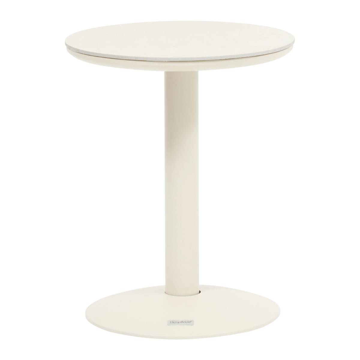 Mesa auxiliar de jardín redonda SOLETIA Arcilla 40 x 40 x 50 cm - Acero Arcilla