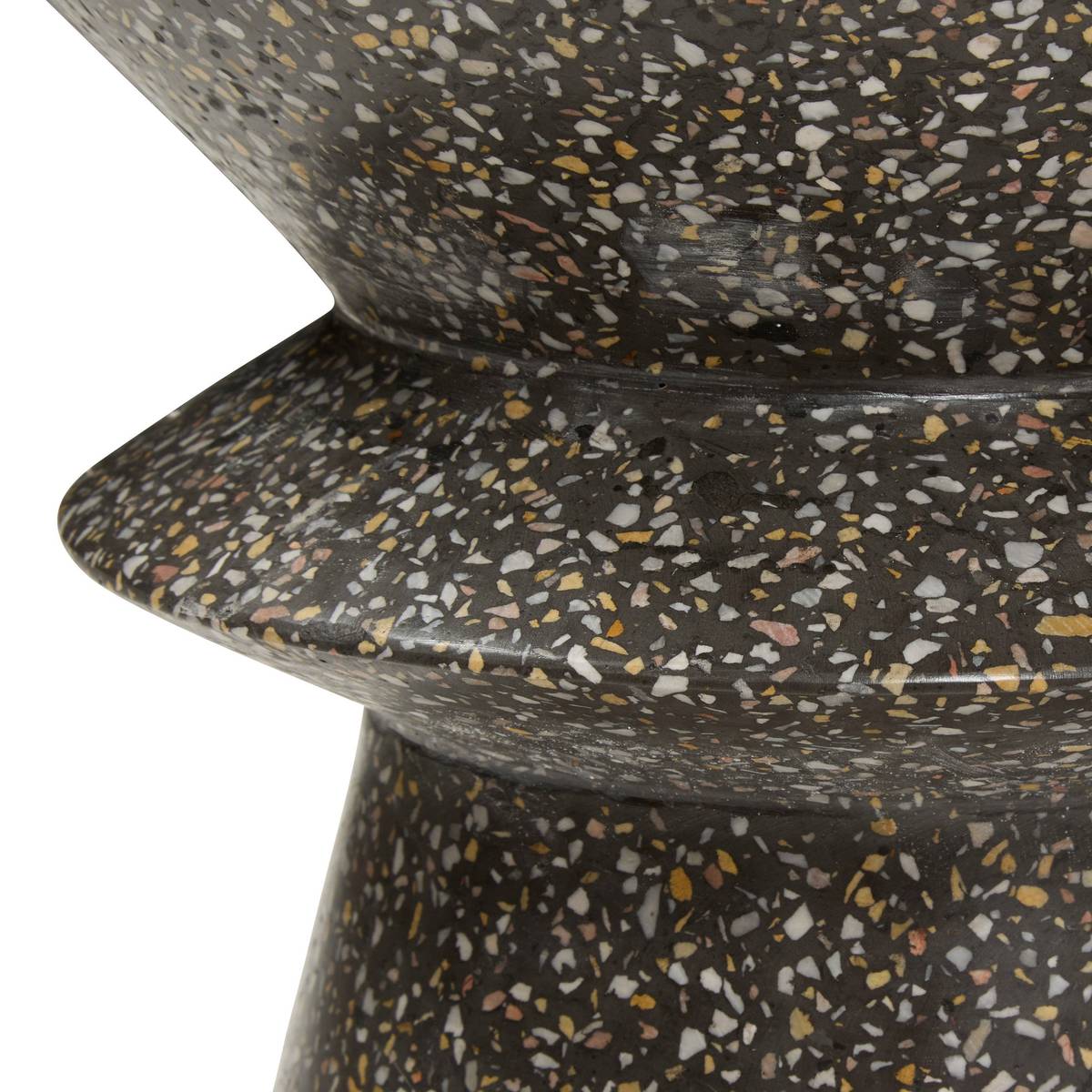 Mesa auxiliar de jardín redonda ALTURIO Negro D. 35 cm - Cemento Negro