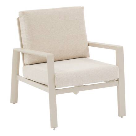 Sillón de jardín LUZANE Arcilla Aluminio tratado con epoxi, Poliéster reciclado
