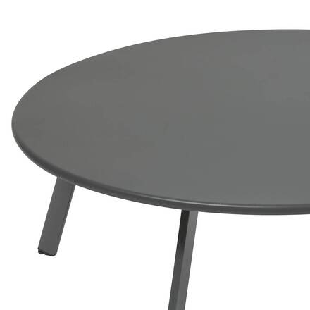 Mesa auxiliar de jardín redonda SAONA Grafito D.90 cm - Acero tratado con epoxi, Tratamiento antióxido reforzado