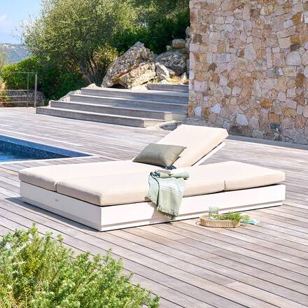 Cama de piscina ALLURE Beige / Avena Aluminio tratado con epoxi, Poliéster