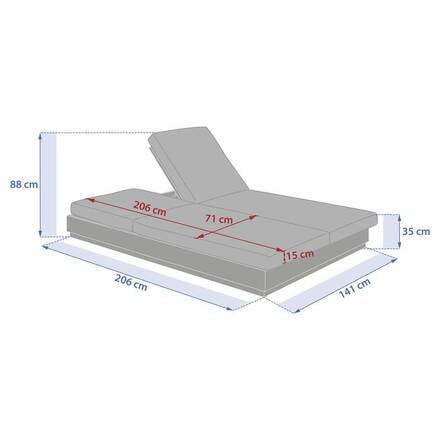 Cama de piscina ALLURE Beige / Avena Aluminio tratado con epoxi, Poliéster