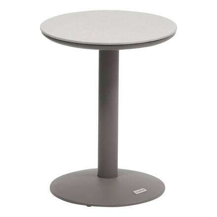 Mesa auxiliar de jardín redonda SOLETIA Café 40 x 40 x 50 cm - Acero