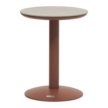 Mesa Auxiliar de Jardín Redonda SOLETIA Caoba 40 x 40 x 50 cm - Acero