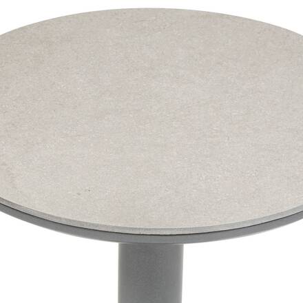 Mesa auxiliar de jardín redonda SOLETIA Grafito 40 x 40 x 50 cm - Acero