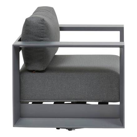 Sillón de jardín giratorio ALLURE Gris / Grafito Aluminio tratado con epoxi, Poliéster