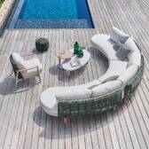 Conjunto de jardín MYLORE Arcilla 6 plazas - Aluminio tratado con epoxi, poliéster reciclado Arcilla