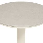 Mesa auxiliar de jardín redonda SOLETIA Arcilla 40 x 40 x 50 cm - Acero Arcilla