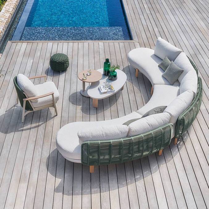 Conjunto de jardín MYLORE Arcilla 6 plazas - Aluminio tratado con epoxi, poliéster reciclado3704