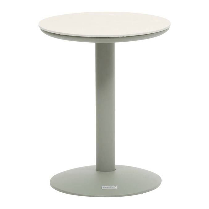 Mesa auxiliar de jardín redonda SOLETIA Verde laurel 40 x 40 x 50 cm - Acero Laurel