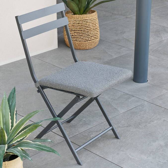 Cojín para silla SOLFIA Gris pizarra 40 x 40 cm - Poliéster3888