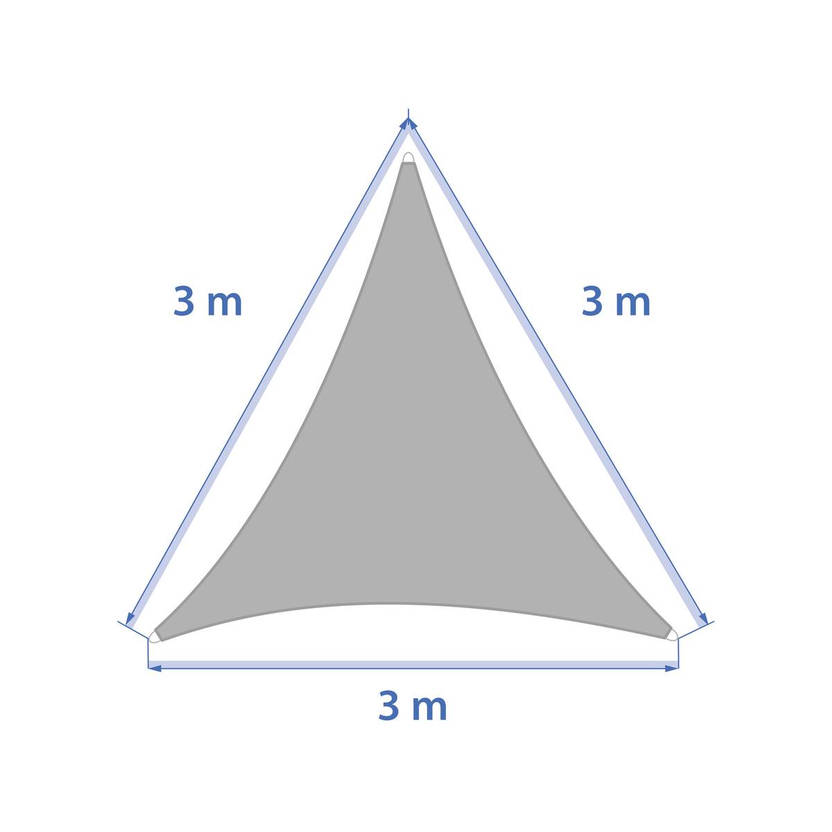 Vela de sombra triangular ELYORA Café 3 x 3 m - Poliéster Café