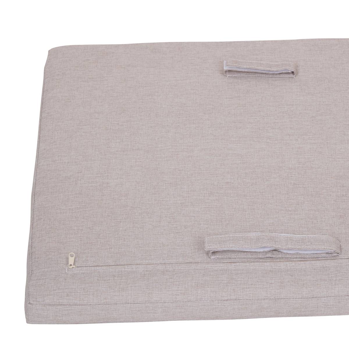 Baúl de almacenamiento LODGIA Beige 210L - Acacia certificado FSC®, Acero Acacia