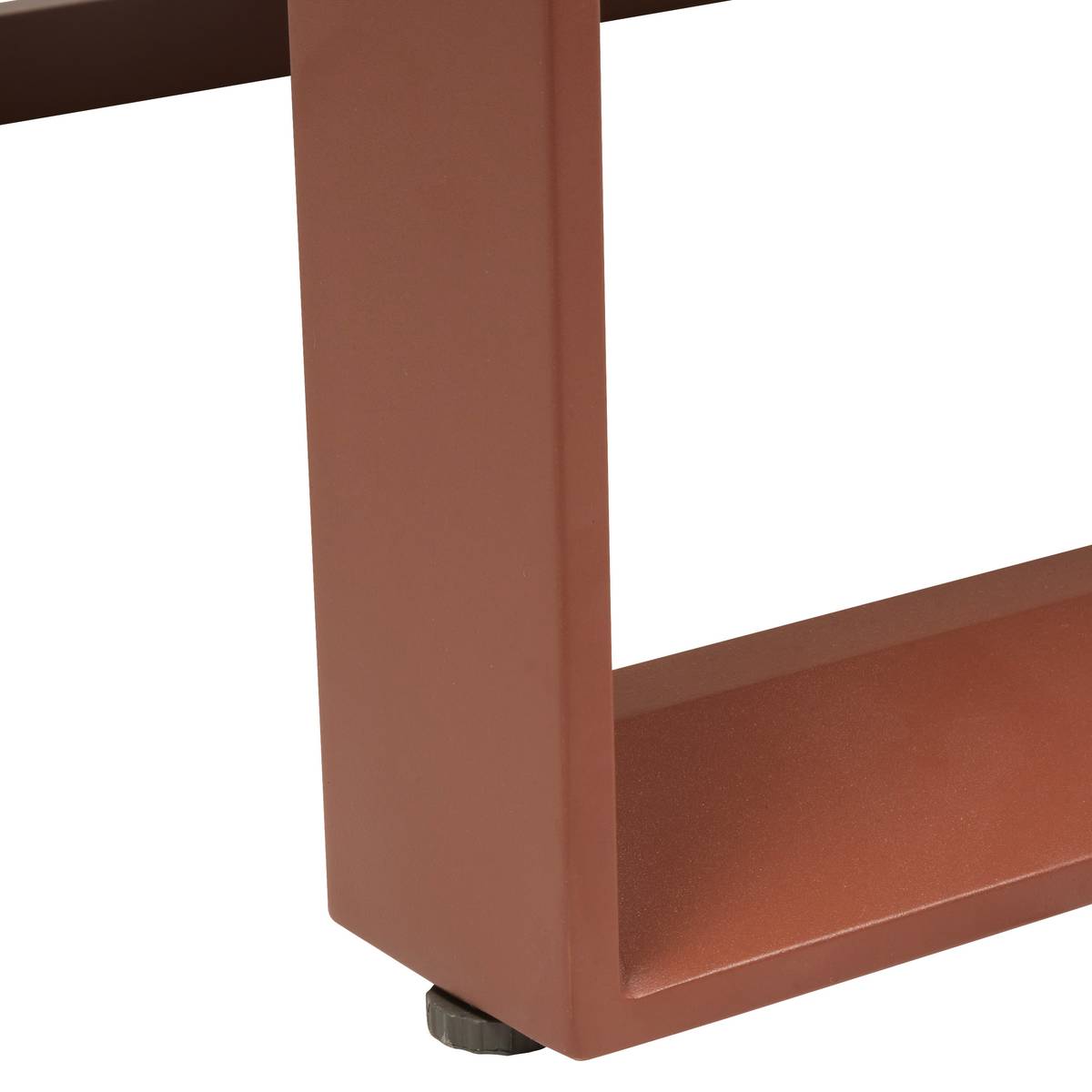 Mesa de centro de jardín cuadrada ALLURE Lino / Caoba 79 x 79 x 30 cm - Aluminio con recubrimiento de epoxi Lino / Marrón caoba