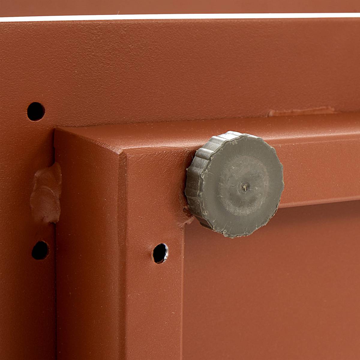 Sofá esquinero de jardín ALLURE Beige / Caoba 5 plazas - Aluminio tratado con epoxi, Poliéster Beige / Marrón caoba