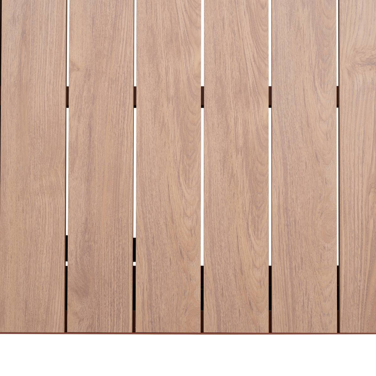 Mesa de jardín rectangular extensible ÉVASION efecto madera Honey / Caoba 10 plazas - Aluminio recubierto de epoxi Efecto madera Honey / Marrón caoba