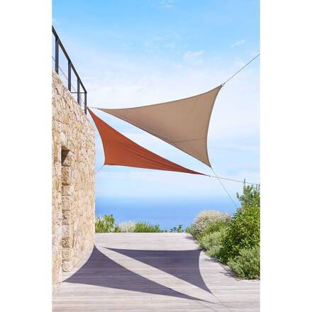 Vela de sombra triangular ELYORA Café 3 x 3 m - Poliéster
