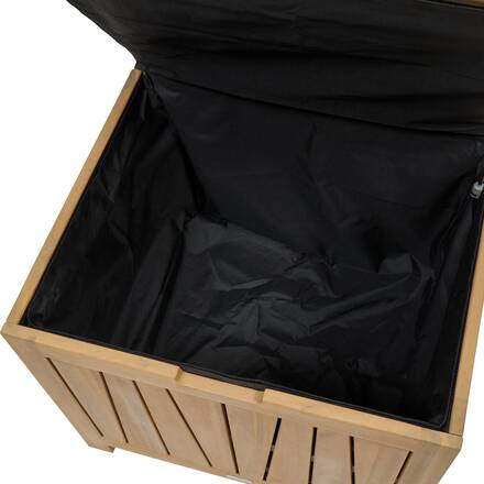 Baúl de almacenamiento LODGIA Beige 100L - Acacia certificado FSC®, Acero