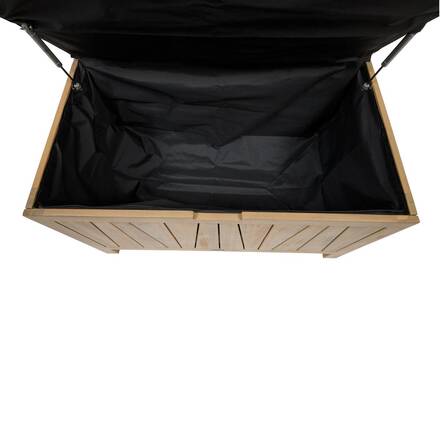 Baúl de almacenamiento LODGIA Beige 165L - Acacia certificado FSC®, Acero