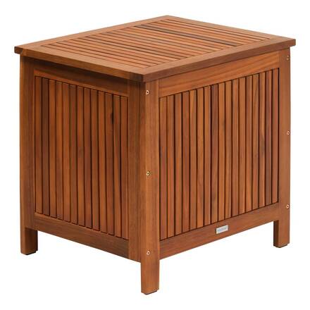 Baúl de almacenamiento Beige 100L - Acero, Acacia certificado FSC®