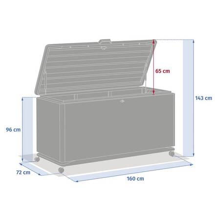 Baúl de almacenamiento ALUMIA Grafito 750L - Acero, Aluminio