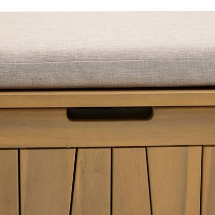 Baúl de almacenamiento LODGIA Beige 210L - Acacia certificado FSC®, Acero