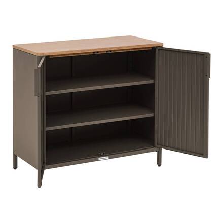 Aparador de jardín IRONIA Café 90 x 45 x 86 cm - Acero galvanizado, Tratamiento antióxido reforzado
