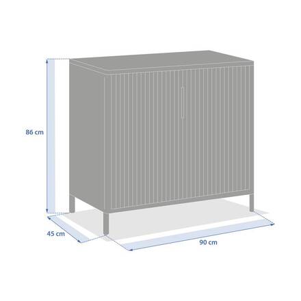 Aparador de jardín IRONIA Café 90 x 45 x 86 cm - Acero galvanizado, Tratamiento antióxido reforzado