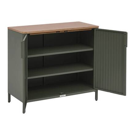 Aparador de jardín IRONIA Verde laurel 90 x 45 x 86 cm - Acero galvanizado, Tratamiento antióxido reforzado