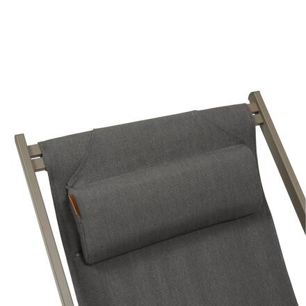 Tumbona plegable de jardín LUNIVIA Café 5 posiciones - Aluminio tratado con epoxi, Texaline