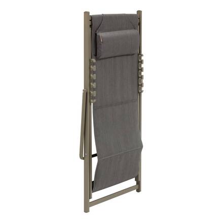 Tumbona plegable de jardín LUNIVIA Café 5 posiciones - Aluminio tratado con epoxi, Texaline