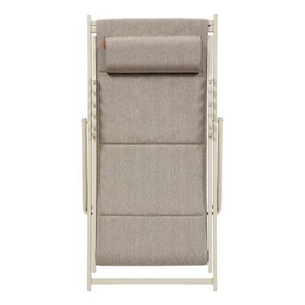 Tumbona plegable de jardín LUNIVIA Arcilla 5 posiciones - Aluminio tratado con epoxi, Texaline