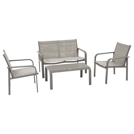 Conjunto de jardín PIAZZA Café 4 plazas - Aluminio tratado con epoxi, Texaline