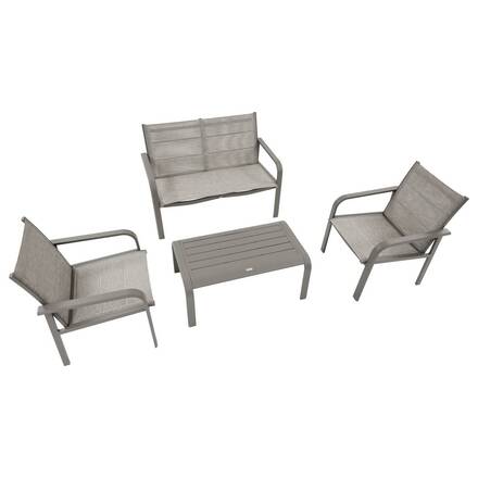 Conjunto de jardín PIAZZA Café 4 plazas - Aluminio tratado con epoxi, Texaline