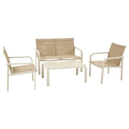 Conjunto de jardín PIAZZA Arcilla 4 plazas - Aluminio tratado con epoxi, Texaline