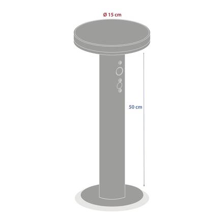 Bolardo solar exterior DETEKT Grafito D.15,5 cm - Aluminio