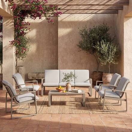 Sillón de jardín BOREANE Café Aluminio tratado con epoxi, Texaline