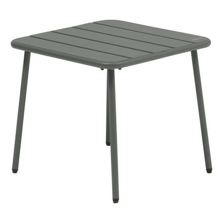 Mesa de centro de jardín cuadrada PHUKET Verde laurel 45 x 45 cm - Acero recubierto de epoxi, Tratamiento antióxido reforzado