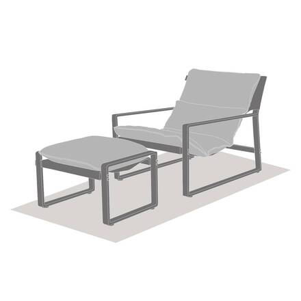 Sillón relax de jardín LAMBINIO Beige / Verde laurel Aluminio tratado con epoxi - Olefina