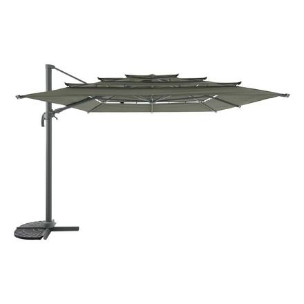 Parasol lateral rectangular inclinable MELHIA Verde laurel 4 x 3 m - Aluminio, Acero, Olefina