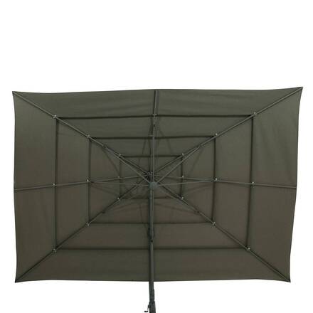 Parasol lateral rectangular inclinable MELHIA Verde laurel 4 x 3 m - Aluminio, Acero, Olefina