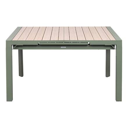 Mesa de jardín rectangular extensible ÉVASION Lino / Verde laurel 10 plazas - Aluminio recubierto de epoxi