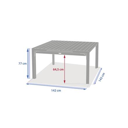 Mesa de jardín rectangular extensible ÉVASION Lino / Verde laurel 10 plazas - Aluminio recubierto de epoxi