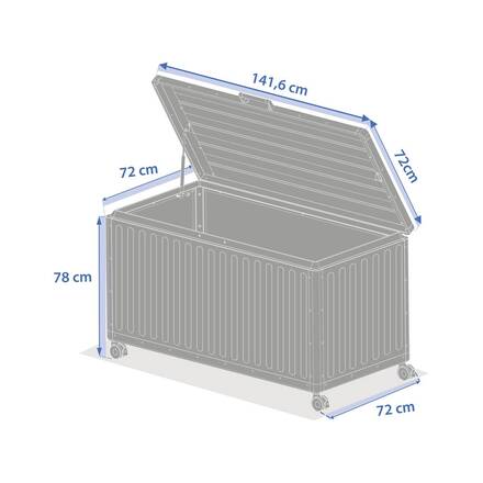 Baúl de almacenamiento EDENIO Verde laurel 670 L - Acero tratado con epoxi, Aluminio tratado con epoxi