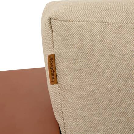 Sofá esquinero de jardín ALLURE Beige / Caoba 5 plazas - Aluminio tratado con epoxi, Poliéster